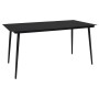 Mesa de comedor de jardín acero y vidrio negra 150x80x74 cm de vidaXL, Mesas de jardín - Ref: Foro24-312158, Precio: 196,41 €...