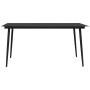 Mesa de comedor de jardín acero y vidrio negra 150x80x74 cm de vidaXL, Mesas de jardín - Ref: Foro24-312158, Precio: 196,41 €...