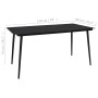 Mesa de comedor de jardín acero y vidrio negra 150x80x74 cm de vidaXL, Mesas de jardín - Ref: Foro24-312158, Precio: 196,41 €...