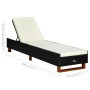 Tumbona con cojín de ratán sintético negro de vidaXL, Tumbonas - Ref: Foro24-310472, Precio: 150,95 €, Descuento: %