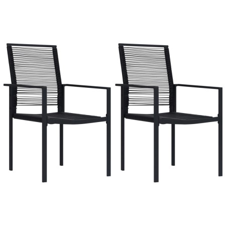 Sillas de jardín 2 unidades ratán de PVC negro de vidaXL, Sillas de jardín - Ref: Foro24-312171, Precio: 95,30 €, Descuento: %