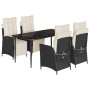 Set de muebles jardín 5 pzas con cojines ratán sintético negro de , Conjuntos de jardín - Ref: Foro24-3213381, Precio: 608,68...