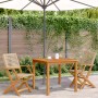 Sillas de jardín 2 uds madera maciza de acacia ratán PE beige de , Sillas de jardín - Ref: Foro24-367665, Precio: 134,96 €, D...