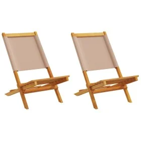Sillas de jardín 2 uds madera maciza acacia y tela gris taupe de , Sillas de jardín - Ref: Foro24-367692, Precio: 107,76 €, D...