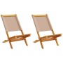 Sillas de jardín 2 uds madera maciza acacia y tela gris taupe de , Sillas de jardín - Ref: Foro24-367692, Precio: 109,76 €, D...