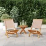 Sillas de jardín 2 uds madera maciza acacia y tela gris taupe de , Sillas de jardín - Ref: Foro24-367692, Precio: 109,76 €, D...