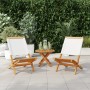 Sillas de jardín 2 uds madera maciza acacia y tela crema blanco de , Sillas de jardín - Ref: Foro24-367690, Precio: 112,49 €,...