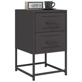 Bedside tables 2 units black steel 36x39x60.5 cm by , Nightstands - Ref: Foro24-846459, Price: 119,44 €, Discount: %