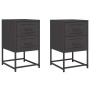 Mesitas de noche 2 uds acero negra 36x39x60,5 cm de , Mesitas de noche - Ref: Foro24-846459, Precio: 121,02 €, Descuento: %