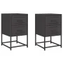 Mesitas de noche 2 uds acero negra 36x39x60,5 cm de , Mesitas de noche - Ref: Foro24-846459, Precio: 119,44 €, Descuento: %