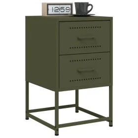 Bedside tables 2 units olive green steel 36x39x60.5 cm by , Nightstands - Ref: Foro24-846467, Price: 93,40 €, Discount: %