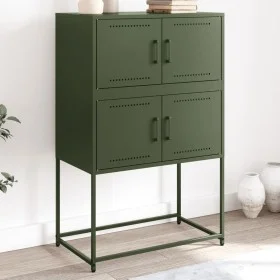Aparador de acero verde oliva 68,5x38,5x107 cm de , Aparadores - Ref: Foro24-846486, Precio: 110,38 €, Descuento: %