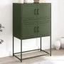 Aparador de acero verde oliva 68,5x38,5x107 cm de , Aparadores - Ref: Foro24-846486, Precio: 110,38 €, Descuento: %