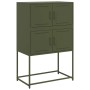Aparador de acero verde oliva 68,5x38,5x107 cm de , Aparadores - Ref: Foro24-846486, Precio: 111,84 €, Descuento: %