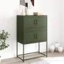 Aparador de acero verde oliva 68,5x38,5x107 cm de , Aparadores - Ref: Foro24-846486, Precio: 110,38 €, Descuento: %