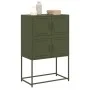 Aparador de acero verde oliva 68,5x38,5x107 cm de , Aparadores - Ref: Foro24-846486, Precio: 110,38 €, Descuento: %