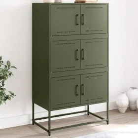Aparador de acero verde oliva 68,5x38,5x123,5 cm de , Aparadores - Ref: Foro24-846492, Precio: 156,84 €, Descuento: %