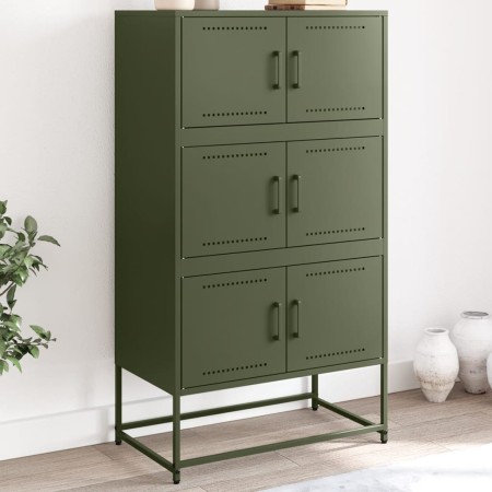 Aparador de acero verde oliva 68,5x38,5x123,5 cm de , Aparadores - Ref: Foro24-846492, Precio: 158,93 €, Descuento: %