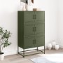 Aparador de acero verde oliva 68,5x38,5x123,5 cm de , Aparadores - Ref: Foro24-846492, Precio: 158,93 €, Descuento: %