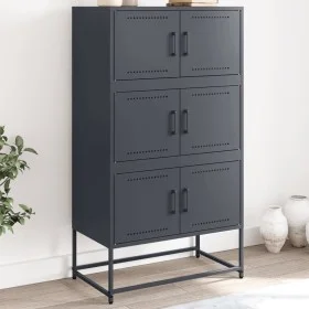 Anrichte aus anthrazitgrauem Stahl 68,5x38,5x123,5 cm von , Sideboards - Ref: Foro24-846490, Preis: 150,17 €, Rabatt: %