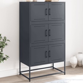 Aparador de acero gris antracita 68,5x38,5x123,5 cm de , Aparadores - Ref: Foro24-846490, Precio: 152,12 €, Descuento: %