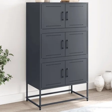Aparador de acero gris antracita 68,5x38,5x123,5 cm de , Aparadores - Ref: Foro24-846490, Precio: 150,17 €, Descuento: %