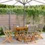 Sillas de jardín plegables 6 uds madera maciza y ratán PE gris de , Sillas de jardín - Ref: Foro24-3214559, Precio: 260,84 €,...