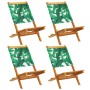Sillas de jardín reclinables 4 uds madera maciza y tela verde de , Sillas de jardín - Ref: Foro24-3214649, Precio: 214,74 €, ...