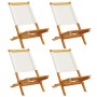 Sillas jardín plegables 4 uds tela madera maciza y tela crema de , Sillas de jardín - Ref: Foro24-3214637, Precio: 215,95 €, ...