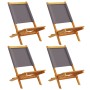 Sillas de jardín plegables 4 uds madera maciza y tela antracita de , Sillas de jardín - Ref: Foro24-3214640, Precio: 215,95 €...