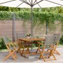 Set de comedor de jardín 5 piezas ratán PE madera maciza gris de , Conjuntos de jardín - Ref: Foro24-3281827, Precio: 386,38 ...