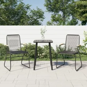 Sillas de jardín 2 unidades ratán PVC negro 58x59x85,5 cm de vidaXL, Sillas de jardín - Ref: Foro24-312173, Precio: 93,05 €, ...
