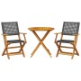 Juego de bistro de 3 piezas ratán PE y madera maciza negro de , Conjuntos de jardín - Ref: Foro24-3281850, Precio: 188,70 €, ...