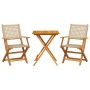 Juego de bistro de 3 piezas ratán PE y madera maciza beige de , Conjuntos de jardín - Ref: Foro24-3281804, Precio: 188,69 €, ...