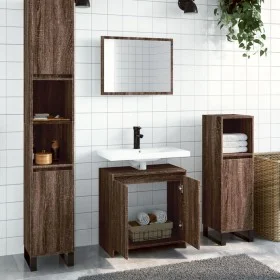 Set de muebles baño 2 pzas madera contrachapada marrón roble de , Muebles de baño - Ref: Foro24-835699, Precio: 68,22 €, Desc...