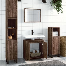 Set de muebles baño 2 pzas madera contrachapada marrón roble de , Muebles de baño - Ref: Foro24-835699, Precio: 69,44 €, Desc...