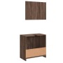 Set de muebles baño 2 pzas madera contrachapada marrón roble de , Muebles de baño - Ref: Foro24-835699, Precio: 69,44 €, Desc...