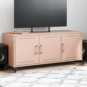 Mueble para TV acero laminado en frío rosa 100,5x39x43,5 cm de , Muebles TV - Ref: Foro24-846645, Precio: 101,53 €, Descuento: %