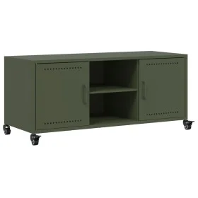 Mueble TV acero laminado en frío verde oliva 100,5x39x43,5 cm de , Muebles TV - Ref: Foro24-846666, Precio: 93,27 €, Descuent...