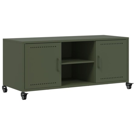 Mueble TV acero laminado en frío verde oliva 100,5x39x43,5 cm de , Muebles TV - Ref: Foro24-846666, Precio: 93,61 €, Descuent...