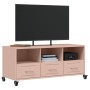 Mueble para TV acero laminado en frío rosa 100,5x39x43,5 cm de , Muebles TV - Ref: Foro24-846693, Precio: 87,06 €, Descuento: %