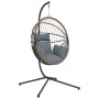 Silla colgante huevo con soporte ratán y acero gris claro de , Balancines de jardín - Ref: Foro24-4007406, Precio: 226,49 €, ...