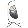 Silla colgante huevo con soporte ratán y acero gris claro de , Balancines de jardín - Ref: Foro24-4007406, Precio: 226,49 €, ...