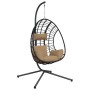 Silla colgante huevo con soporte tela y acero gris taupe de , Balancines de jardín - Ref: Foro24-4007410, Precio: 290,64 €, D...