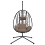 Silla colgante huevo con soporte tela y acero gris taupe de , Balancines de jardín - Ref: Foro24-4007410, Precio: 290,64 €, D...