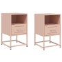 Mesitas de noche 2 unidades acero rosa 36x39x60,5 cm de , Mesitas de noche - Ref: Foro24-846557, Precio: 81,60 €, Descuento: %