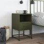 Mesita de noche acero verde oliva 36x39x60,5 cm de , Mesitas de noche - Ref: Foro24-846562, Precio: 66,32 €, Descuento: %