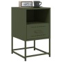 Mesita de noche acero verde oliva 36x39x60,5 cm de , Mesitas de noche - Ref: Foro24-846562, Precio: 66,32 €, Descuento: %