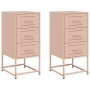 Mesitas de noche 2 unidades acero rosa 36x39x78 cm de , Mesitas de noche - Ref: Foro24-846581, Precio: 120,20 €, Descuento: %