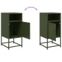Mesita de noche acero verde oliva 36x39x78 cm de , Mesitas de noche - Ref: Foro24-846574, Precio: 71,45 €, Descuento: %